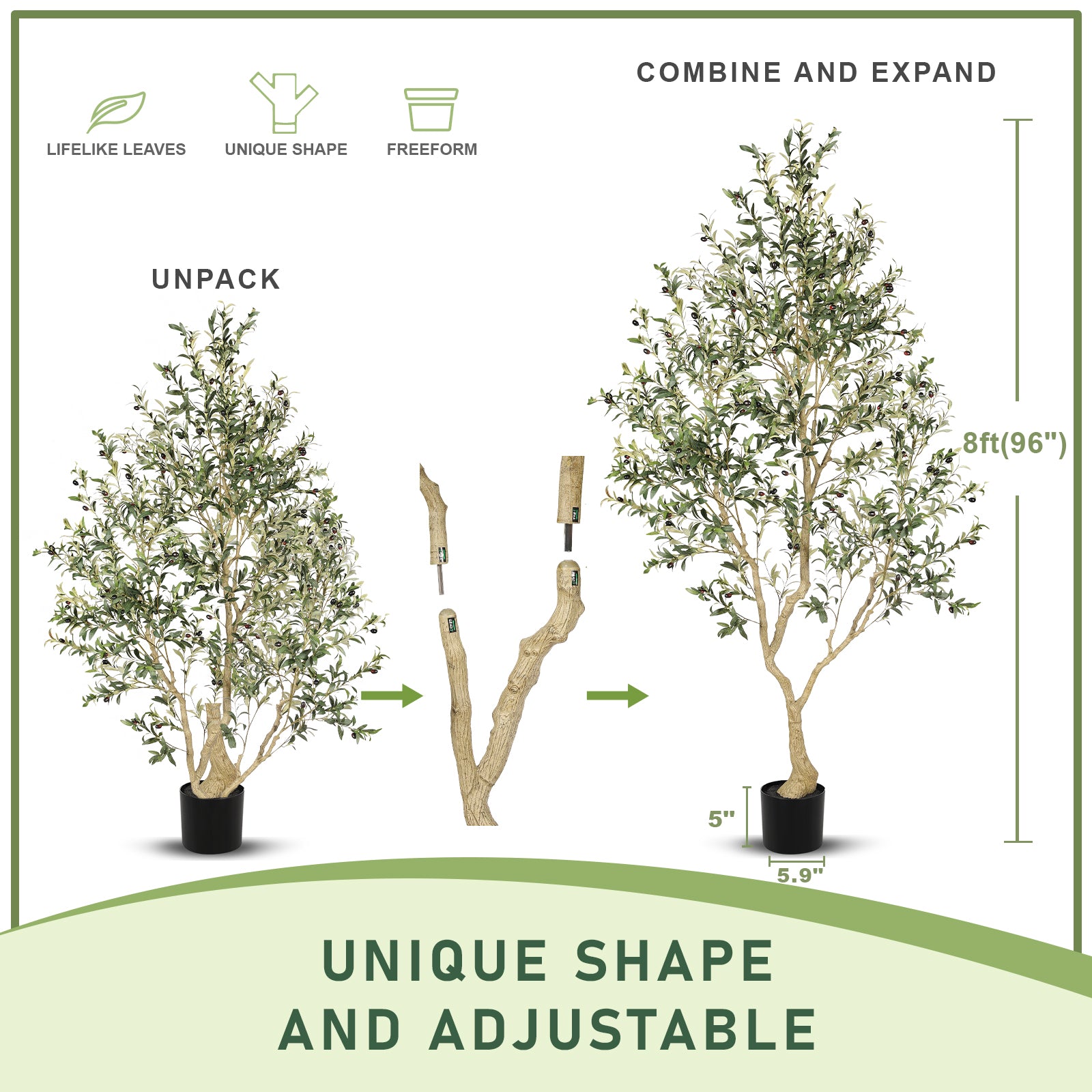 8FT Olive Trees Artificial Indoor